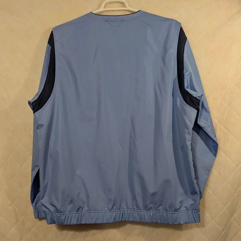 Izod Golf Light Blue Pullover Windbreaker Navy Blue Accent XL - Picture 3 of 8